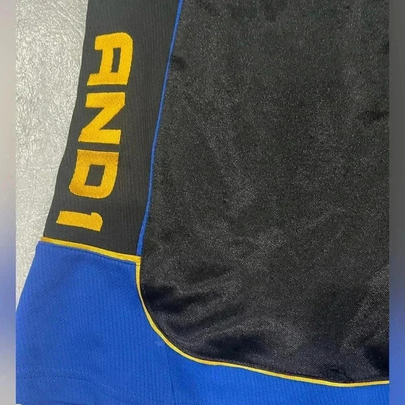 [2XL] And1 Mens Basketball Gym  Workout Shorts Draw String Navy Blue - Picture 2 of 5